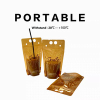 Portable OEM Impression Multi-Taille Zipper Transparent Stand up Pouch Café Boisson Jus Boisson Sac D'emballage Avec Pailles Et Trou