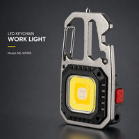 Lampe torche LED COB multifonctionnelle rechargeable par USB, étanche, porte-clés, ouvre-bouteille, brise-vitre, lumière d'urgence en aluminium