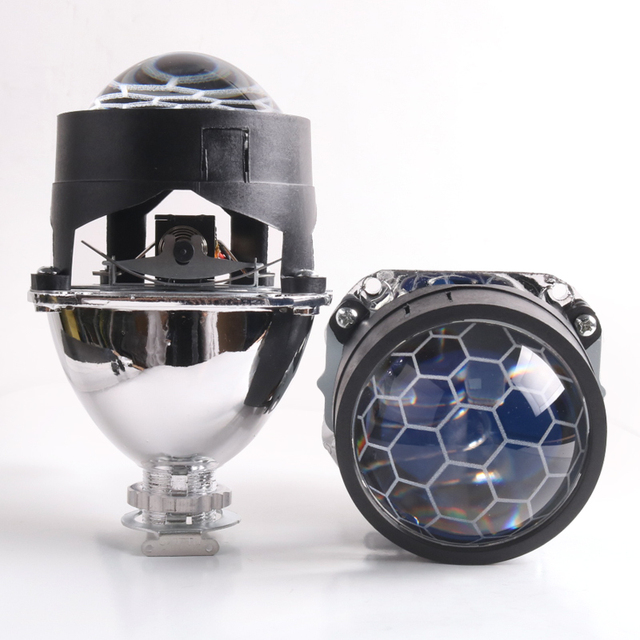Sanvi 2.5'' Blue Coating Bi Xenon HID MINI Projector Lens H1honeycomb Car Headlight H4 H7 Base Adapter Ring Car Styling Retrofit