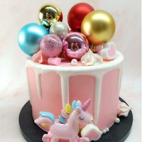 Meistverkauftes Kuchen-Dekorations-Set Bälle Kuchen-Dekorationszubehör Bunte Kuchen-Ball-Topper für Kuchen-Dekoration