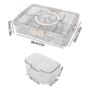 Nhà Bếp Kín Nhựa Di Động Gia Vị Container Snack Lưu Trữ Snackle Rõ Ràng Chia Phục Vụ Veggie Khay Hộp Với Nắp Và Xử Lý - Product Image 2