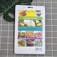 UJ-KT794 Populaire 3-delige fruitgereedschapset Meloenballetjesvormer Meloenschep Plastic Schilmesje Fruit snijmes
