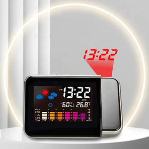 Reloj Despertador <span class=keywords><strong>con</strong></span> <span class=keywords><strong>proyector</strong></span> LED <span class=keywords><strong>con</strong></span> pantalla de humedad y tiempo de temperatura inteligente de escritorio al precio más asequible - Product Image 2