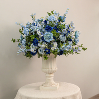 Boule de fleurs artificielle en soie de haute qualité, personnalisable, 60 cm, rose hydrangea bleue classique, pour décoration de mariage