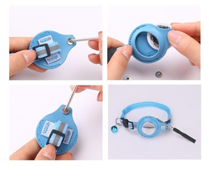 Luxo durável Anti-Loss Segurança Pet Airtag Collar Reflexivo Ajustável Breakaway PU Material Pet Tracking Collar para Gatos Cães - Product Image 6