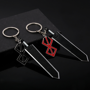 Venta al por mayor animación periférico colgante llavero conjunto <span class=keywords><strong>Berserk</strong></span> Guts Dragonslayer espada con logotipo rojo llavero - Product Image 3