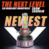 Ampoule de phare LED X6 360W à succès, 6000K 36000LM pour véhicules, 9005 H4 H7 H11, feux de croisement et de route, ventilateur haute vitesse, Plug and Play