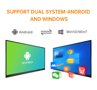 Tableau interactif intelligent 4K avec caméra intégrée, double système d'exploitation Windows Android 13, tableau blanc interactif pour vidéoconférence