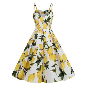 Robe trapèze Vintage rockabilly en coton rétro, bretelles spaghetti, robe imprimée, vêtements d'été pour femmes - Product Image 3