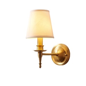 Applique murale <span class=keywords><strong>de</strong></span> luxe en laiton orné avec abat-jour en tissu traditionnel, luminaire décoratif d'intérieur pour maison, villa, hôtel - Product Image 1