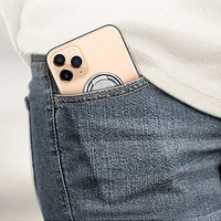 Support de téléphone de bureau universel en alliage de zinc magnétique, support de téléphone portable flexible à coller, pliable