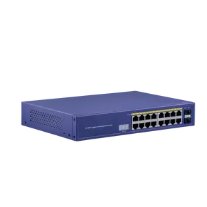 16 porte 10/100Mbps Ethernet switch di rete + 2-port Gigabit TP/SFP uplink per CCTV macchina fotografica del IP