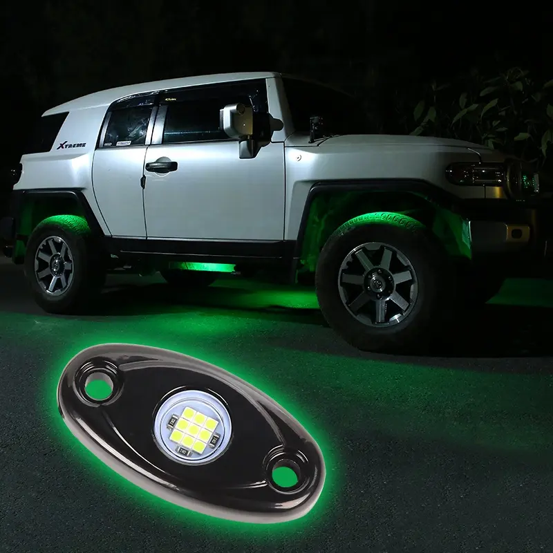 Fabrika araba dış işık Pod Mini kamyon ATV Underglow ortam için RGB kaya işıkları bakla Led kaya lamba beyaz