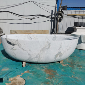 Bañera <span class=keywords><strong>de</strong></span> Mármol Carrara Natural Elegante y Sólida, Independiente, para Baño, 1.8m, Precio al por Mayor - Product Image 1