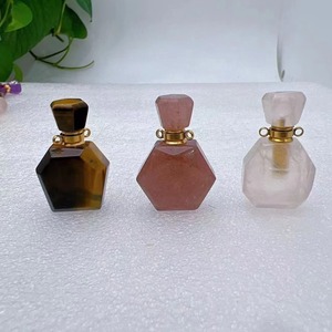Bouteilles d'huiles essentielles en pierres précieuses mélangées à prix de gros, flacons de parfum en cristal, pendentifs pour colliers, idéaux pour les cadeaux - Product Image 6