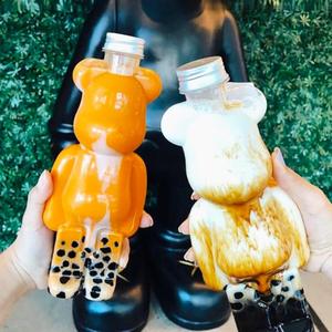 300ml 500ml 700ml Water Juice Beverage Smoothie Plastic Bear Packaging Bottle with Customized Label