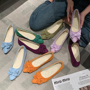14 لونًا بسعر رخيص للبيع بالجملة أحذية مسطحة عصرية للسيدات بفيونكة أحذية باليه مسطحة أحذية مريحة سهلة الارتداء للنساء - Product Image 2