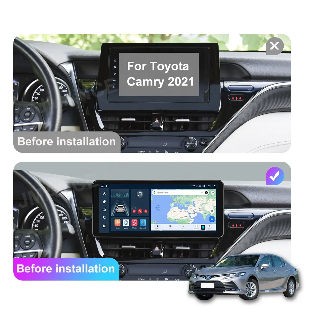 Jmance 12.3" wireless Carplay/wired Android Auto 4G Car Radio Double Din Stereo GPS Navigation For Toyota Camry 2021