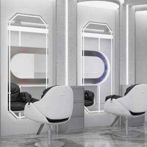 2025 Custom Design of Modern Light Luxury Oval Square <b>Mirror</b> Hair Salon Furniture <b>Set</b> - Product Image 4