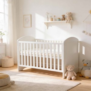 High Quality Wholesale Baby <b>Cribs</b> European Design Solid Wood Bed Safe for Kids in Bedroom or School - Product Image 4