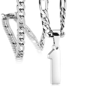Trendige, versilberte, polierte Edelstahl-Zahlen-Anhänger-Halskette für Herren – Sport, Basketball, Baseball, Fußball – Geschenk - Product Image 4