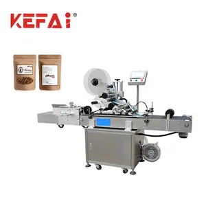 KEFAI Fully Automatic Flat Bag Pouch Labeling Machine Sticker Labeler Flattening Labeling Machine
