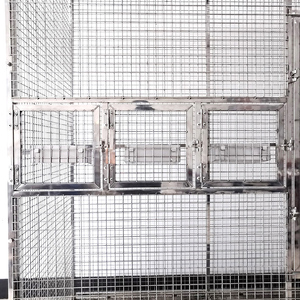 Jaula para Pájaros EURVET Profesional de Acero Inoxidable 304, Dimensiones Personalizables para Loros, Cacatúas y Loros Grises Africanos - Product Image 3