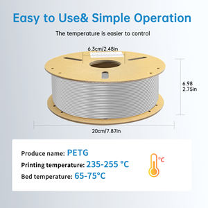 Filamento PETG LONQI de 1,75 mm, 1 kg, Gris, Alta Velocidad, Resistente a la Intemperie, Filamento PETG para Impresión 3D FDM - Product Image 6