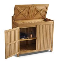 Buffet d'extérieur durable en teck massif avec plateau en marbre, meuble de rangement en bois de qualité marine pour projets hôteliers et de villégiature de luxe