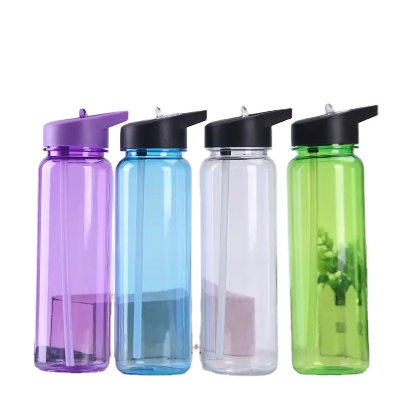 Großhandel umwelt freundliche hochwertige hochwertige billige Fitness studio klar Tritan trinken 700ml bpa frei Kunststoff Sport Wasser flasche mit Strohhalm