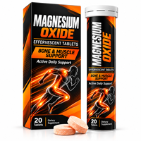Tablet Efervecent Relaksasi Otot Magnesium Oksida 350mg dengan Kalsium Vitamin D3 Kalium Pasokan Pabrik OEM