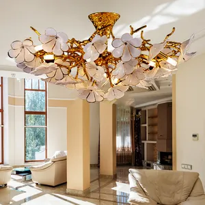 Candelabro de cristal dorado de lujo para sala de estar, iluminación de techo, elegante, grande, moderno, para boda, Hotel, vestíbulo, comedor