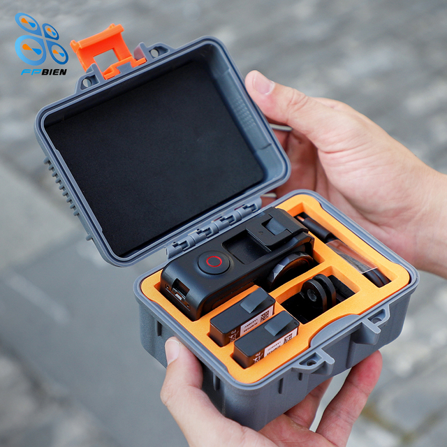 Waterproof Mini Hard Case Lightweight Shockproof Black Storage Box for OSMO ACTION 5 Pro/4/3 Action Camera Accessories