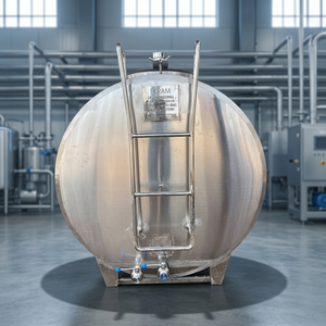 Cuve de Refroidissement et de Stockage de Lait en Acier Inoxydable de Qualité Alimentaire Industrielle avec Agitateur Sanitaire et Enveloppe Chauffante, Réservoir Horizontal pour Produits Laitiers et Liquides en Vrac - Product Image 2