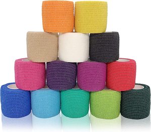 最高品質のレインボーカラー粘着テープ獣医ラップ不織布医療弾性包帯獣医用 - Product Image 4