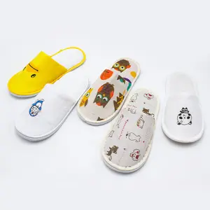 Disposable Hotel Slippers For Child Custom Logo Home Use Slipper Cartoon Indoor Guest Bedroom Slipper