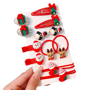 Jepit Rambut Natal BB Lucu Kartun Aksesoris Rambut Anak Natal Berbagai Gaya Jepit Rambut Ikat Rambut untuk Wanita dan Anak Perempuan - Product Image 6