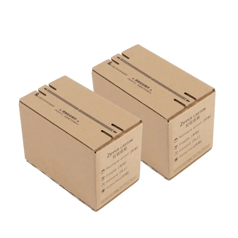 Kraft paper zipper carton easy to tear strip corrugated carton clothing cosmetics gift packaging aircraft mailer box
