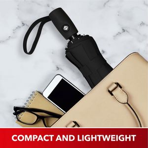 Auto Open Close Travel <b>Umbrella</b> Compact Durable Metal Fiberglass Frame <b>Windproof</b> Waterproof for Backpack Purse Portable Use - Product Image 6