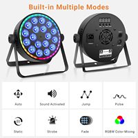 Projecteur DJ professionnel PKnight 180W à double effet RGBW LED DMX512 avec télécommande, corps en alliage d'aluminium, indice de protection IP65, intensité variable, sur pied
