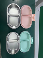 BPA-Freie Erhitzbare 2-Fach Edelstahl-Lunchbox für Neugeborene & Kinder Mikrowellengeeignet Auslaufsicherer Deckel Spülmaschinenfest