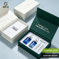   Boîte d'emballage magnétique certifiée pour sérum, élégante, rigide, style livre, pour soins de la peau, coffret cadeau avec plateau personnalisé en relief