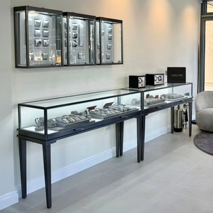 <span class=keywords><strong>Vetrina</strong></span> Espositiva Moderna 2026 con Illuminazione a LED, Espositore da Banco per Gioielleria, Mobile a Parete in <span class=keywords><strong>Metallo</strong></span> e Vetro Piano per Negozi di Gioielli - Product Image 1