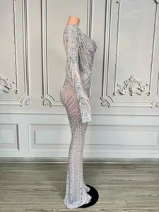 Industrie lourde élégante robe de soirée luxueuse tout diamant perle diamant chaîne fête <span class=keywords><strong>combinaison</strong></span> chanteur scène Performance - Product Image 3