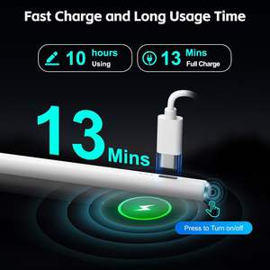 Lápiz Óptico Wenku 010 con Pantalla Táctil Activa para <span class=keywords><strong>iPad</strong></span> 3, Indicadores LED, Cargador Tipo-C, Rechazo de Palma, Metal, 10 Horas de Duración de la Batería - Product Image 2