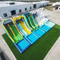 Toboggan aquatique arc-en-ciel, nouveau design, toboggan aquatique commercial, toboggan aquatique gonflable pour enfants