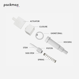Square head, built-in threaded switch, 24-tooth PP plastic lotion <b>pump</b> head for conditioner, <b>shampoo</b> & shower gel - Product Image 5
