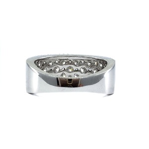 Bague de fiançailles élégante en or blanc massif 18 carats avec diamants véritables, taille brillant, sertissage pavé, haute qualité, design tendance, fabriquée en Chine - Product Image 2