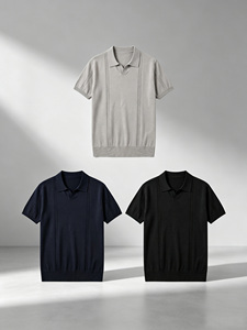 เสื้อยืดคอวี Old Money Wind Pit Polo แขนสั้น รุ่น 26 ซัมเมอร์ สินค้าใหม่ สไตล์อเมริกันเรโทร ลุคผู้ใหญ่เบาๆ - Product Image 2