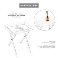Table pliante en lucite pour Hanoucca avec accents dorés en acrylique, décorations juives pour Hanoucca